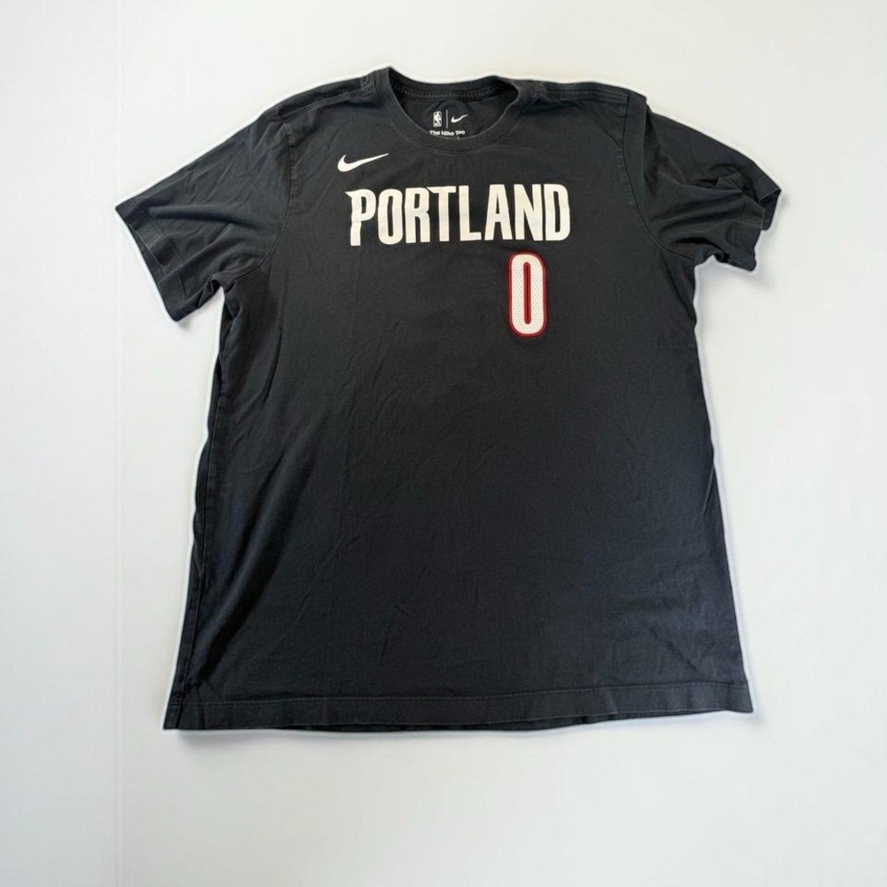 Nike Portland Trail Blazers Damian Lillard 0 NBA T-Shirt Mens Large Black DR6395